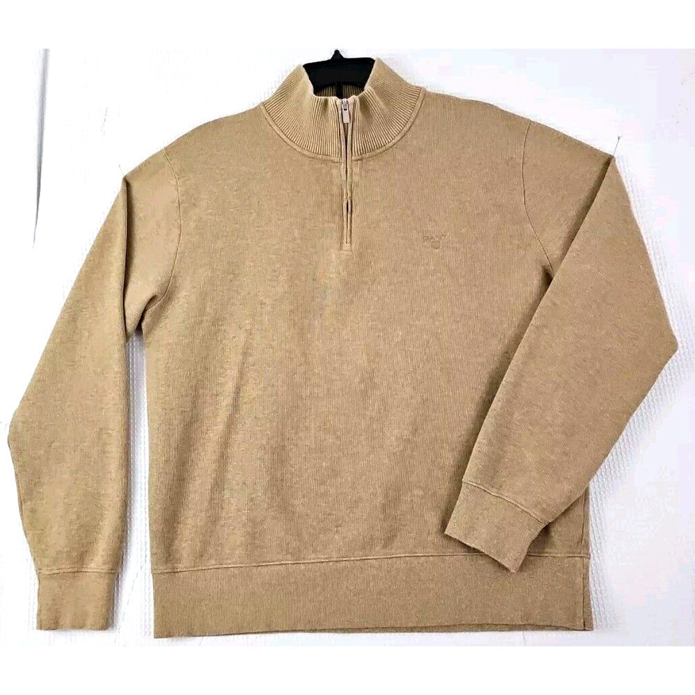 GANT ~ Men's Size 2XL~ Beige/Brown Polo Shirt Long Sleeve 100% Cotton.